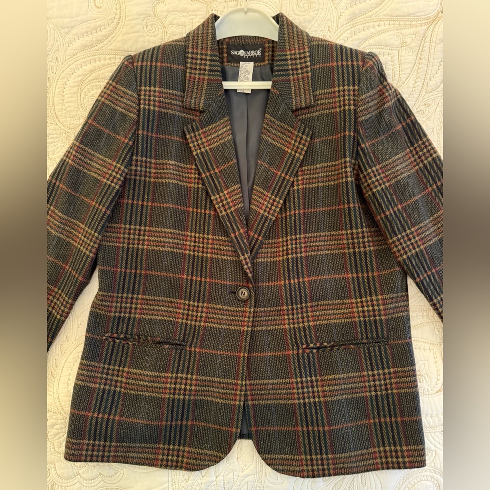 Classic plaid blazer from Sag Harbor. 12P